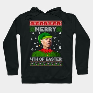 Merry 4th Of Easter Funny Joe Biden Christmas Ugly Sweater Hoodie